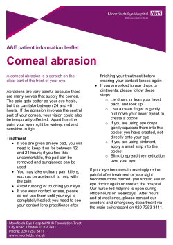 Corneal abrasion A&amp;E patient information leaflet