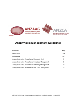 Anaphylaxis Management Guidelines
