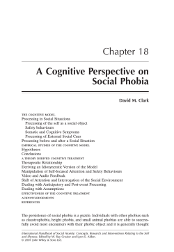 Chapter 18 A Cognitive Perspective on Social Phobia David M. Clark