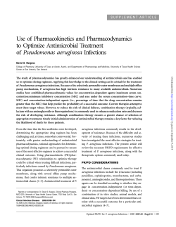 Use of Pharmacokinetics and Pharmacodynamics to Optimize Antimicrobial Treatment Pseudomonas aeruginosa