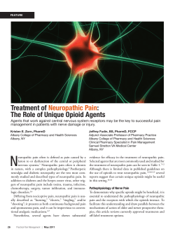 Treatment of : The Role of Unique Opioid Agents Neuropathic Pain