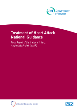 Treatment of Heart Attack National Guidance Final Report of the National Infarct