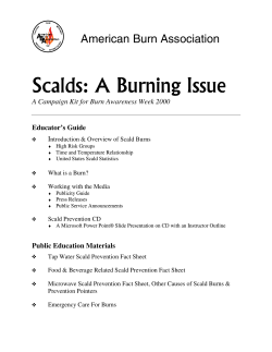 Scalds: A Burning Issue American Burn Association Educator’s Guide