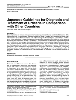Japanese Guidelines for Diagnosis and Treatment of Urticaria in Comparison REVIEW ARTICLE