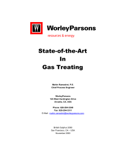 State-of-the-Art In Gas Treating