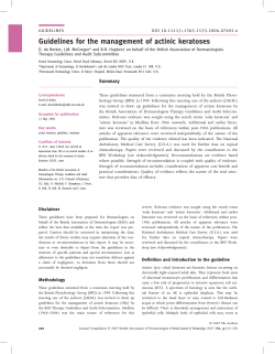 Guidelines for the management of actinic keratoses