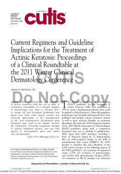 Current Regimens and Guideline Implications for the Treatment of Actinic Keratosis: Proceedings