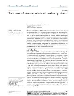 Treatment of neurolept-induced tardive dyskinesia Neuropsychiatric Disease and Treatment Dove press