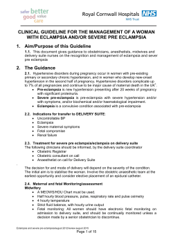 CLINICAL GUIDELINE FOR THE MANAGEMENT OF A WOMAN