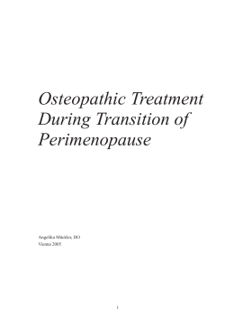 Osteopathic Treatment During Transition of Perimenopause Angelika Mückler, DO