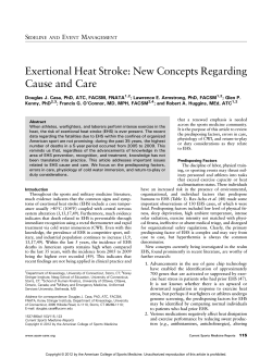 Exertional Heat Stroke: New Concepts Regarding Cause and Care