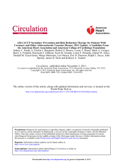 AHA/ACCF Secondary Prevention and Risk Reduction Therapy for Patients With