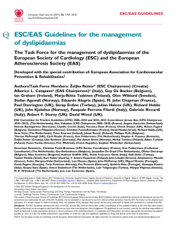 ESC/EAS Guidelines for the management of dyslipidaemias