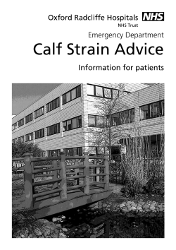 Calf Strain Advice Emergency Department Information for patients