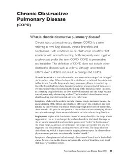Chronic Obstructive Pulmonary Disease (COPD) What	is	chronic	obstructive	pulmonary	disease?