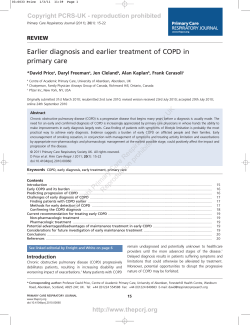 Earlier diagnosis and earlier treatment of COPD in primary care REVIEW