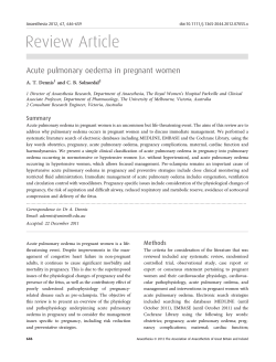 Review Article Acute pulmonary oedema in pregnant women A. T. Dennis