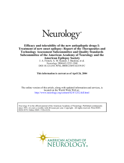 Efficacy and tolerability of the new antiepileptic drugs I: