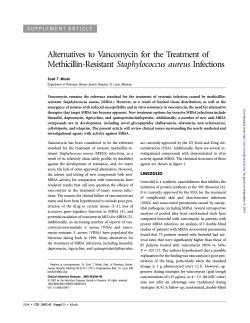 Alternatives to Vancomycin for the Treatment of Staphylococcus aureus