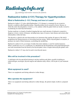 Radioactive Iodine (I-131) Therapy for Hyperthyroidism