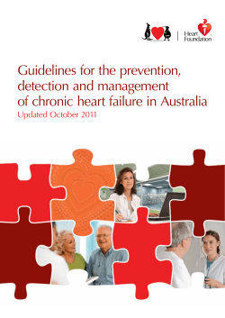 Guidelines for the prevention, detection and management Updated October 2011