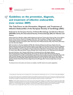Guidelines on the prevention, diagnosis, and treatment of infective endocarditis
