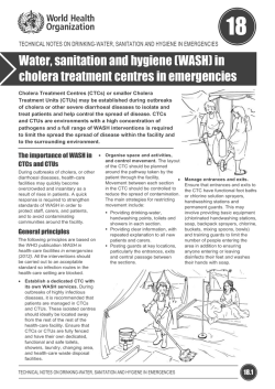 18 Water, sanitation and hygiene (WASH) in cholera treatment centres in emergencies