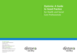 Dystonia: A Guide to Good Practice for Health and Social Care Professionals