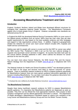Accessing Mesothelioma Treatment and Care