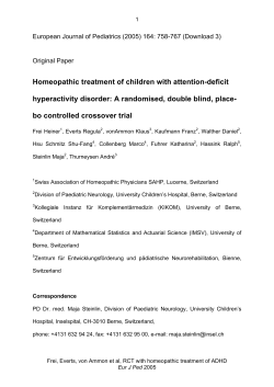 Homeopathic treatment of children with attention-deficit