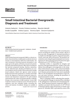 Small Intestinal Bacterial Overgrowth: Diagnosis and Treatment Small  Bowel