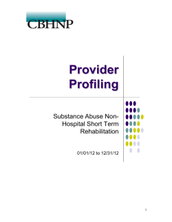 Provider Profiling Substance Abuse Non- Hospital Short Term