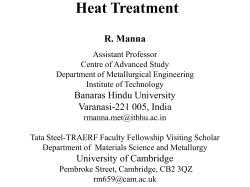 Heat Treatment R. Manna