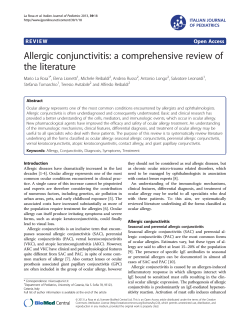 Allergic conjunctivitis: a comprehensive review of the literature Open Access