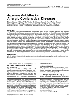 Allergic Conjunctival Diseases Japanese Guideline for REVIEW ARTICLE