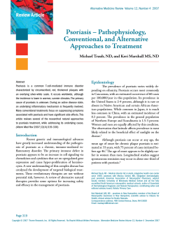 Psoriasis – Pathophysiology, Conventional, and Alternative Approaches to Treatment Review Article
