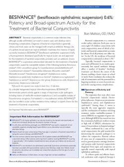 BESIVANCE  Potency and Broad-spectrum Activity for the Treatment of Bacterial Conjunctivitis