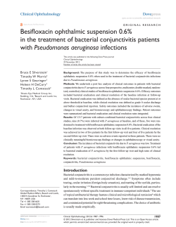Besifloxacin ophthalmic suspension 0.6% in the treatment of bacterial conjunctivitis patients