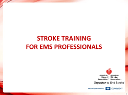 STROKE TRAINING FOR EMS PROFESSIONALS 1
