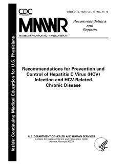Recommendations for Prevention and Control of Hepatitis C Virus (HCV) Chronic Disease