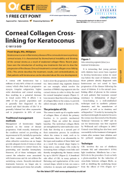 CET Corneal Collagen Cross- linking for Keratoconus 1 FREE CET POINT