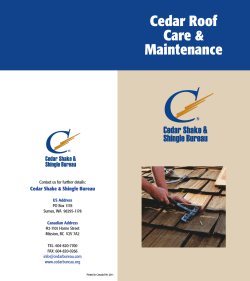 Cedar Roof Care &amp; Maintenance Cedar Shake &amp; Shingle Bureau