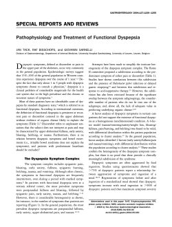 SPECIAL REPORTS AND REVIEWS Pathophysiology and Treatment of Functional Dyspepsia