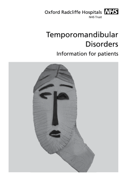 Temporomandibular Disorders Information for patients