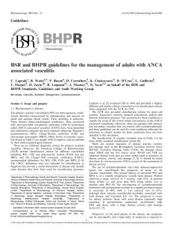 BSR and BHPR guidelines for the management of adults with... associated vasculitis Guidelines