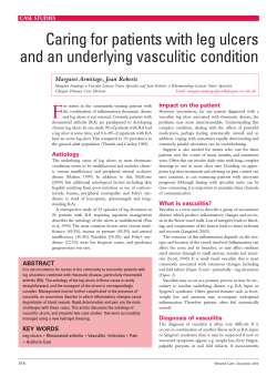 Caring for patients with leg ulcers and an underlying vasculitic condition