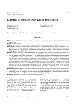 Laparoscopic management of ovarian dermoid cysts  Osama Shawki, Mustafa El Sadek,