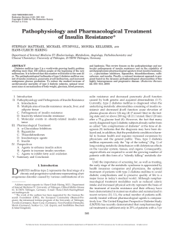 Pathophysiology and Pharmacological Treatment of Insulin Resistance* ¨ RING