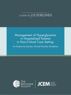 Guidelines Management of Hyperglycemia in Hospitalized Patients in Non-Critical Care Setting: