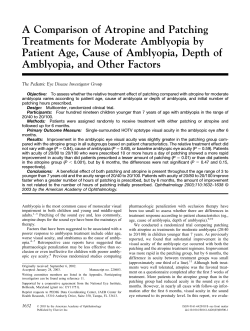 A Comparison of Atropine and Patching Treatments for Moderate Amblyopia by
